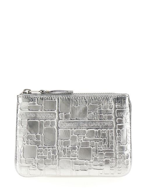 Texture leather wallet COMME DES GARÇONS WALLET Silver