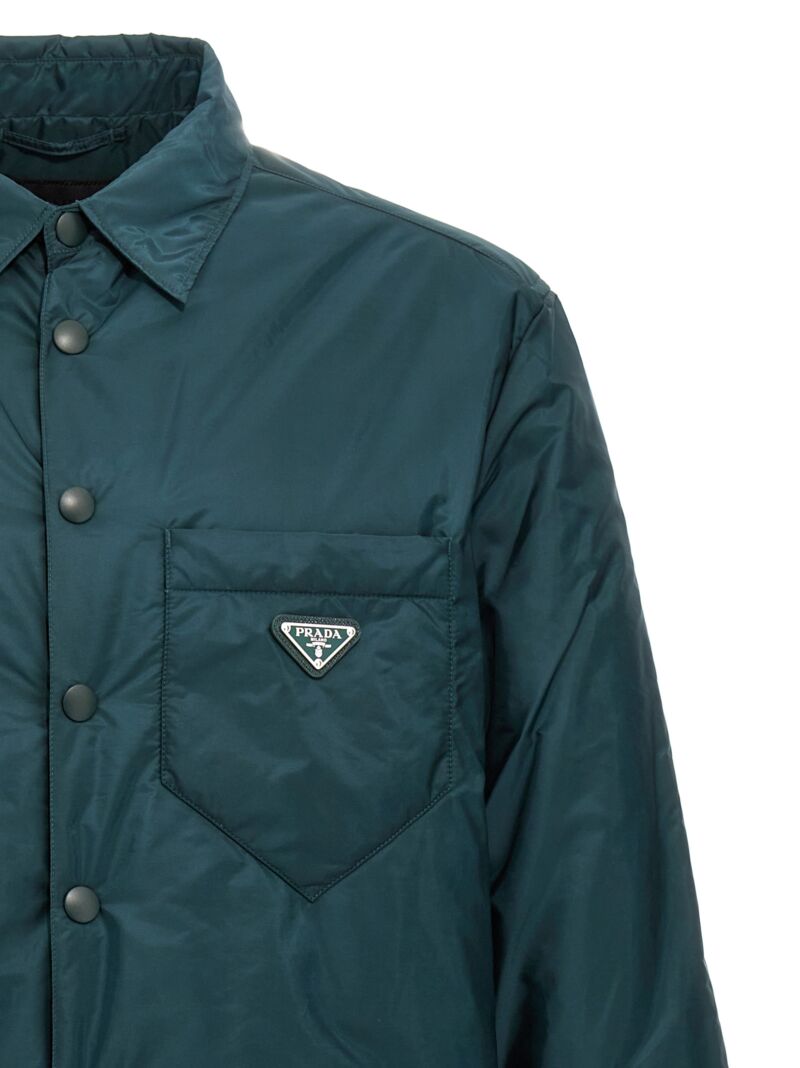 Re-Nylon shirt jacket Man PRADA Green