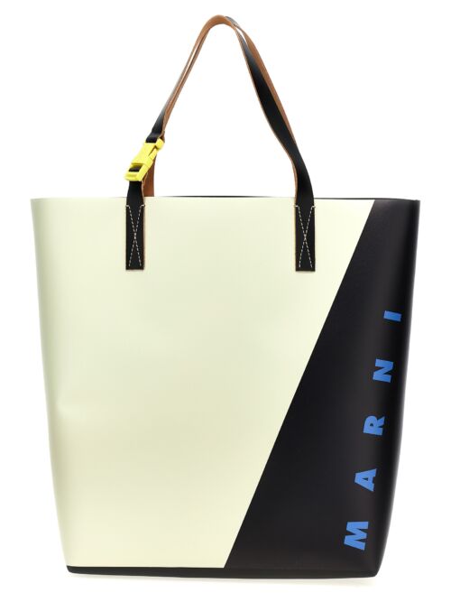 Logo shopping bag MARNI White/Black