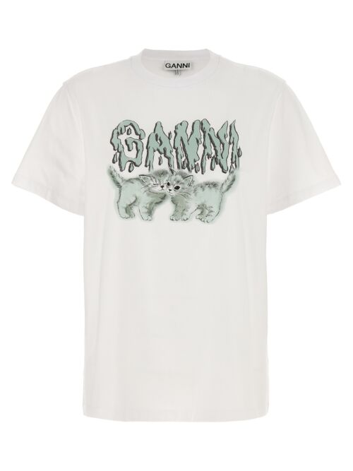 'Cats' T-shirt GANNI White