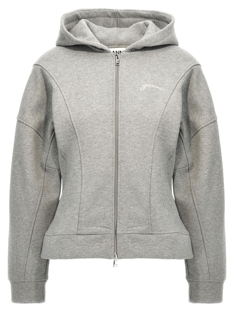 Logo embroidery hoodie GANNI Gray