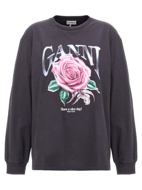 'Rose' T-shirt GANNI Black