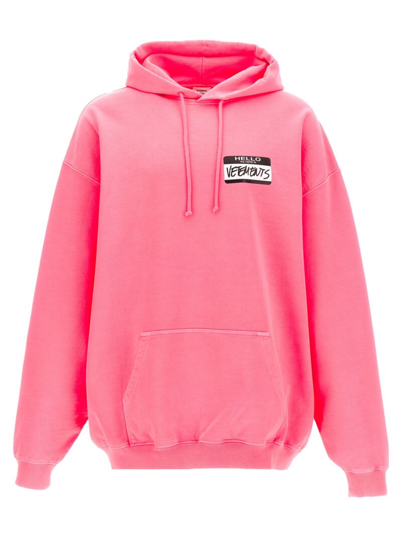 'Hello My Name Is Vetements' hoodie VETEMENTS Fuchsia