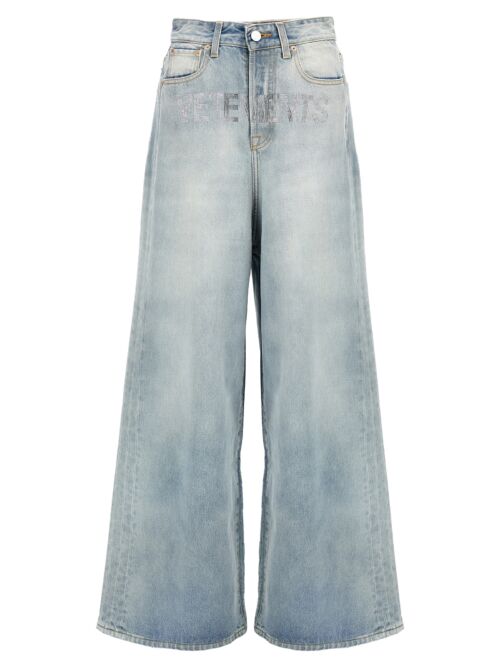 'Crystal Logo Big Shape' jeans VETEMENTS Light Blue