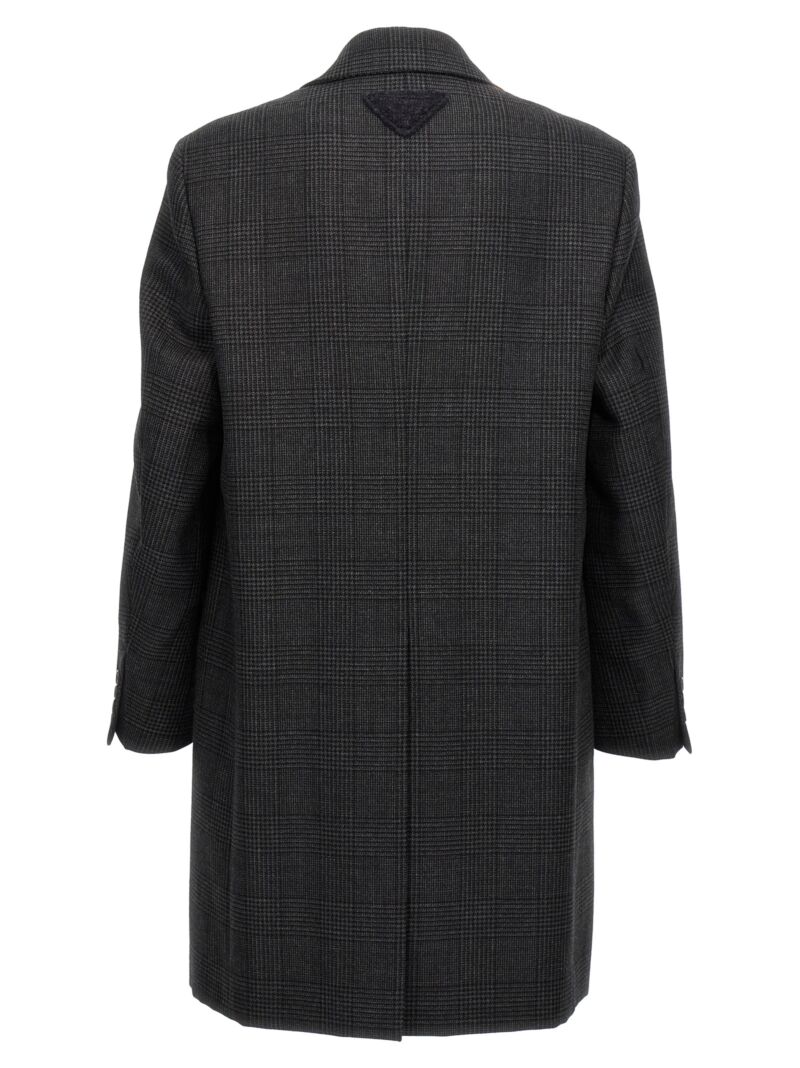 Check single-breasted coat UC486MS23215OWF0308 PRADA Gray