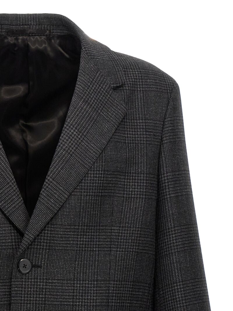 Check single-breasted coat Man PRADA Gray