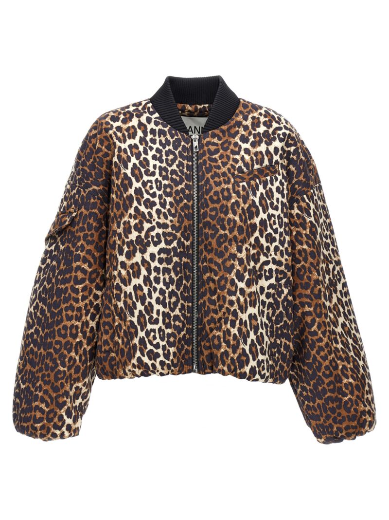 Leopard bomber jacket GANNI Multicolor