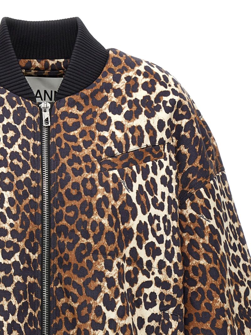 Leopard bomber jacket Woman GANNI Multicolor